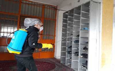 تلاش برای ضدعفونی کردن مدارس سراسر استان